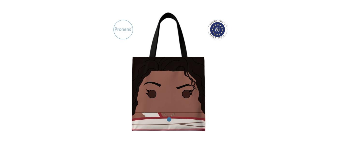Manufacturer of custom polyester tote bags with full-color designs.