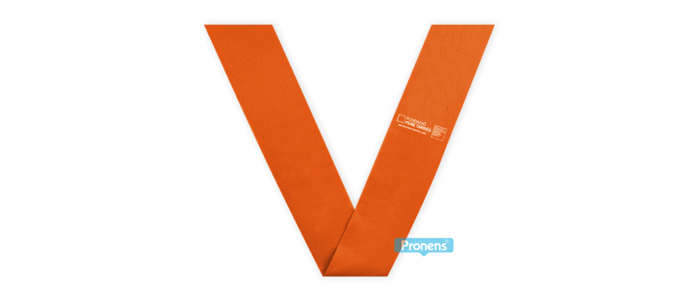 Manufacturer custom orange felt graduation sash for Pere Tarres Foundation