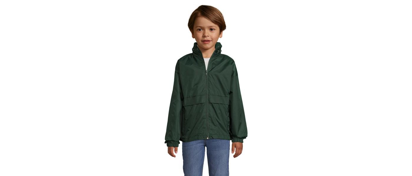 Personalized windbreaker raincoat for schools and companies - green