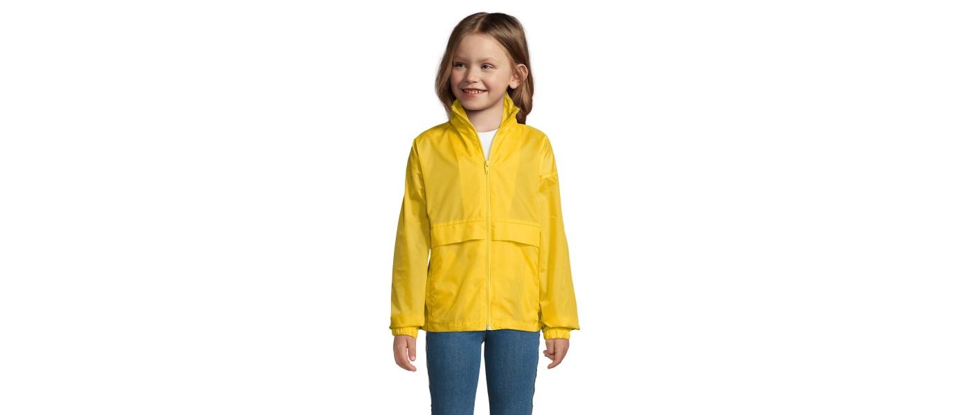 Windproof rainproof custom jacket for schools and companies - yellow