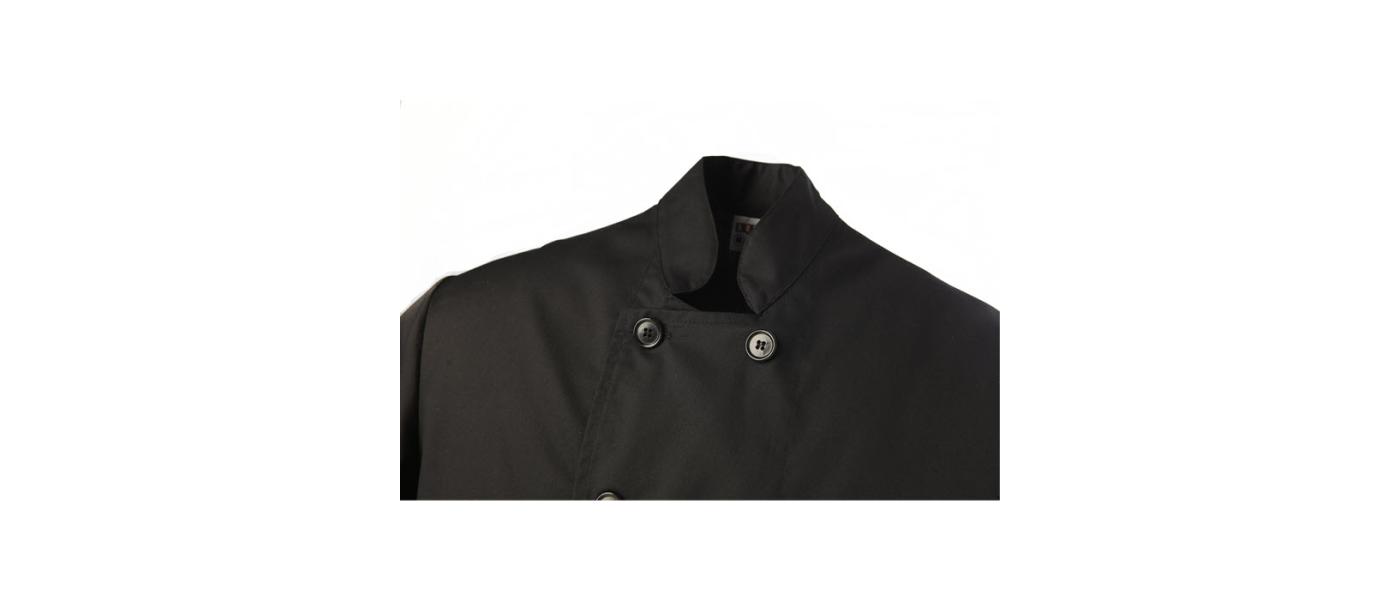 Fabricant jaqueta cuina personalitzada nom brodat - negra coll