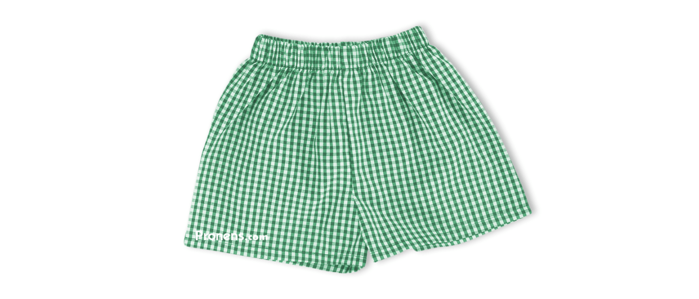 Fabricant short vichy uniforme garderie - vert