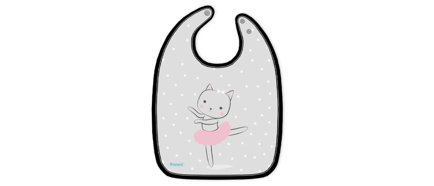 Manufacturer of waterproof and quick-drying microfiber bibs for nursery. Ref.02.5500.6 Ballerina