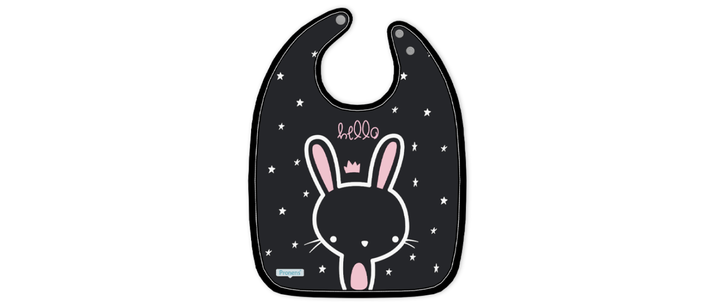 Manufacturer of waterproof and quick-drying microfiber bibs for children in daycare Ref.02.5500.9 Black Rabbit
