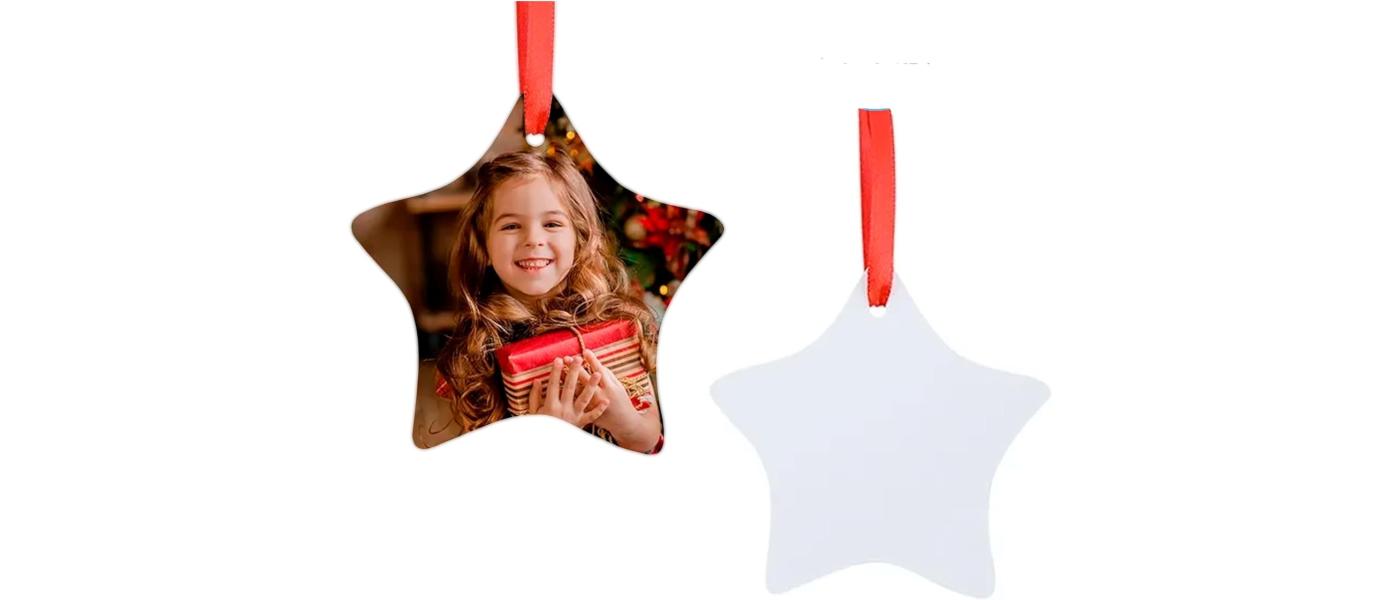 Fabricante de colgantes y detalles personalizados para árbol navidad - estrella impresión