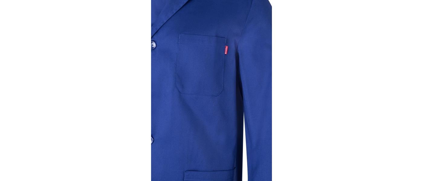 bata larga azul trabajo - bolsillo