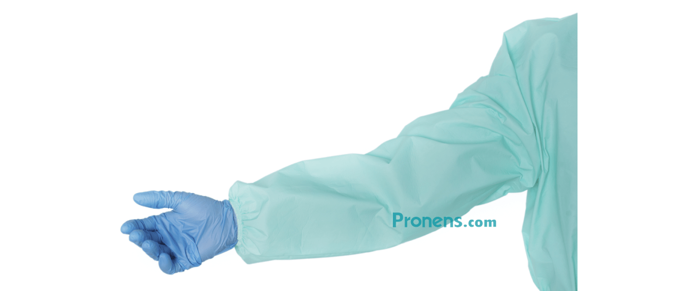 Manga Bata sanitaria desechable impermeable TNT 100gr - Batas sanitarias impermeables Pronens