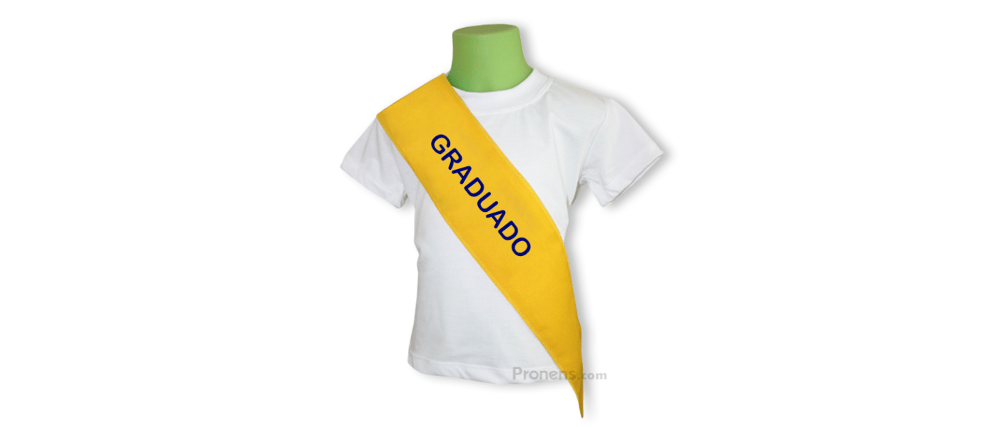 Yellow children's graduation sash - Nursery children's graduation sashes