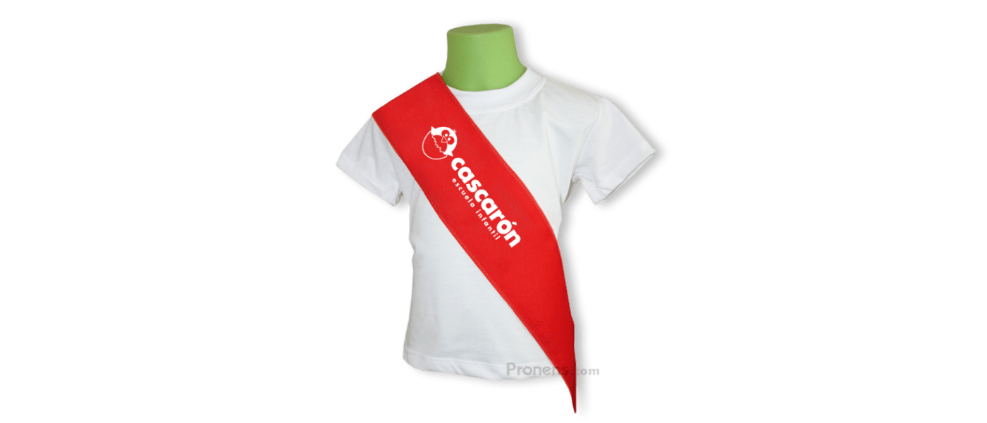 Children's red graduation band - Children's graduation bands Pronens