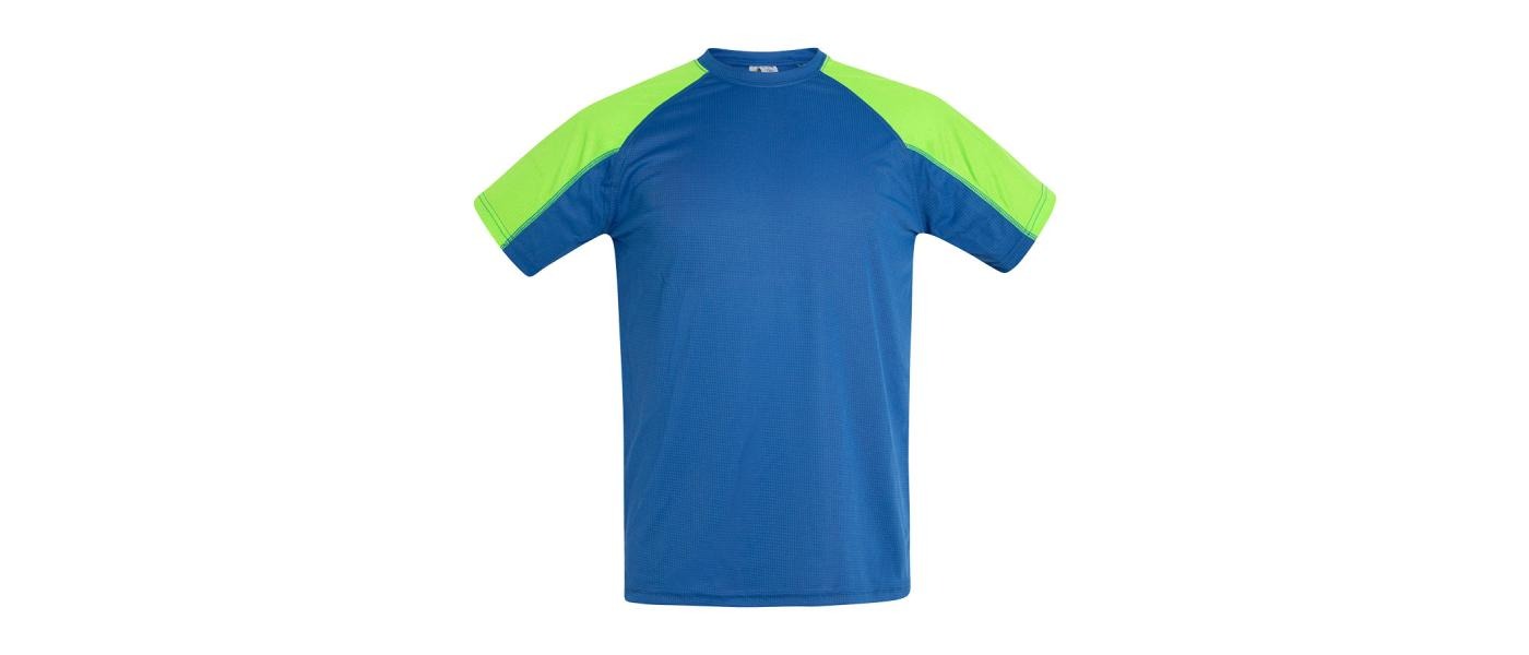 sports personalized t-shirt manufacturer, dynamic model - blue green