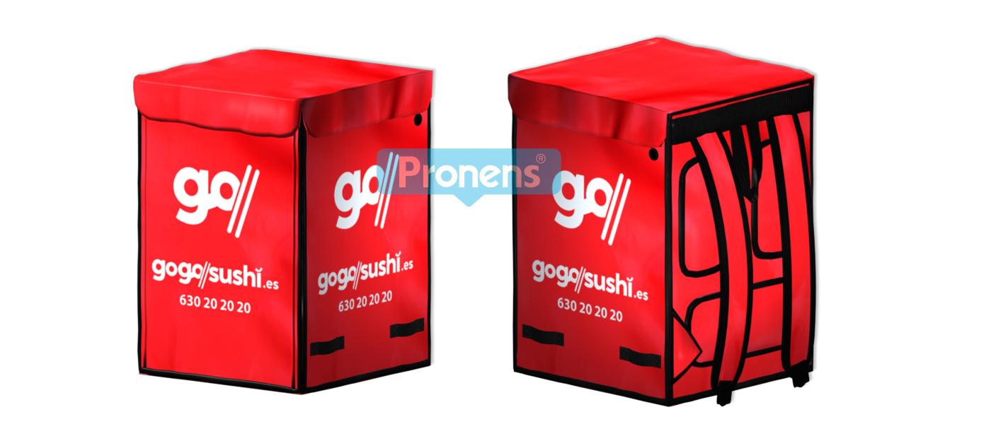 Motxilla tèrmica repartiment a domicili personalitzada color vermell 3020 Delivery Bag per a Sushi Go