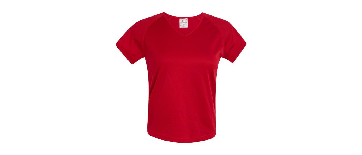Fabricante camiseta entallada deporte mujer personalizada - rojo