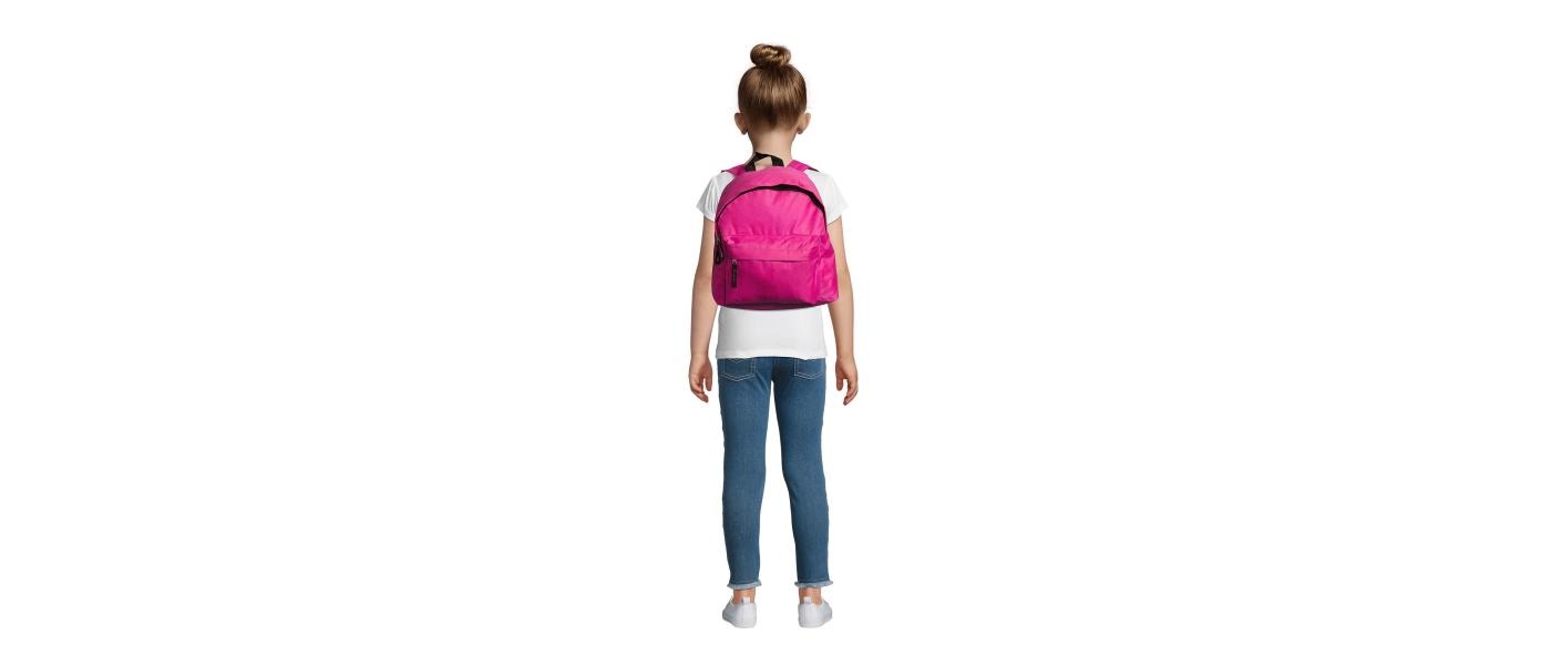Sac à dos enfant en polyester avec poche personnalisée - fuchsia