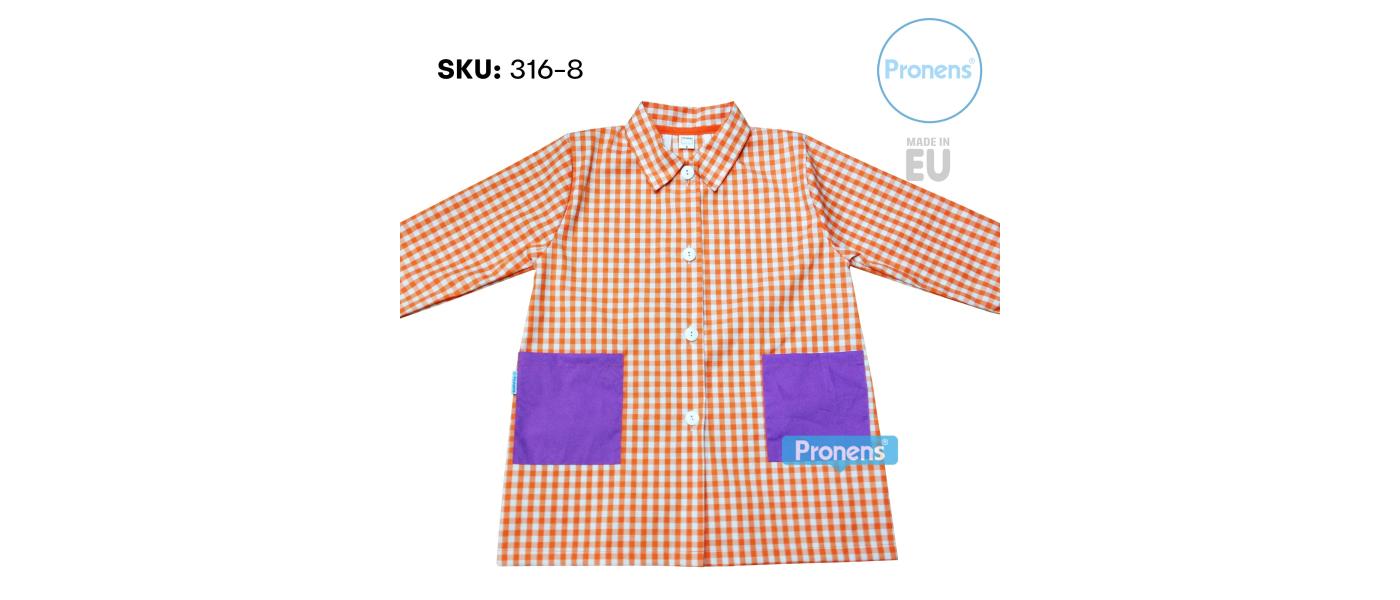 Fabricant de blouses d'écolier à boutons sans empiècement personnalisées pour écoles motif orange