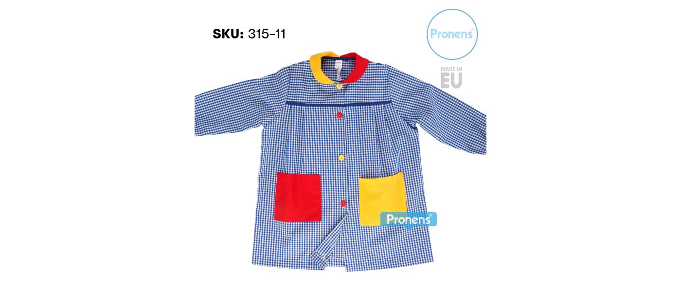 Fabricante de batas escolares personalizadas para colegios de cuadro azulón