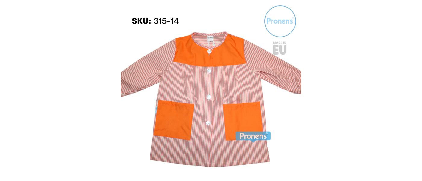 Fabricante batas babis escolares personalizadas para colegios - raya naranja sku315-14