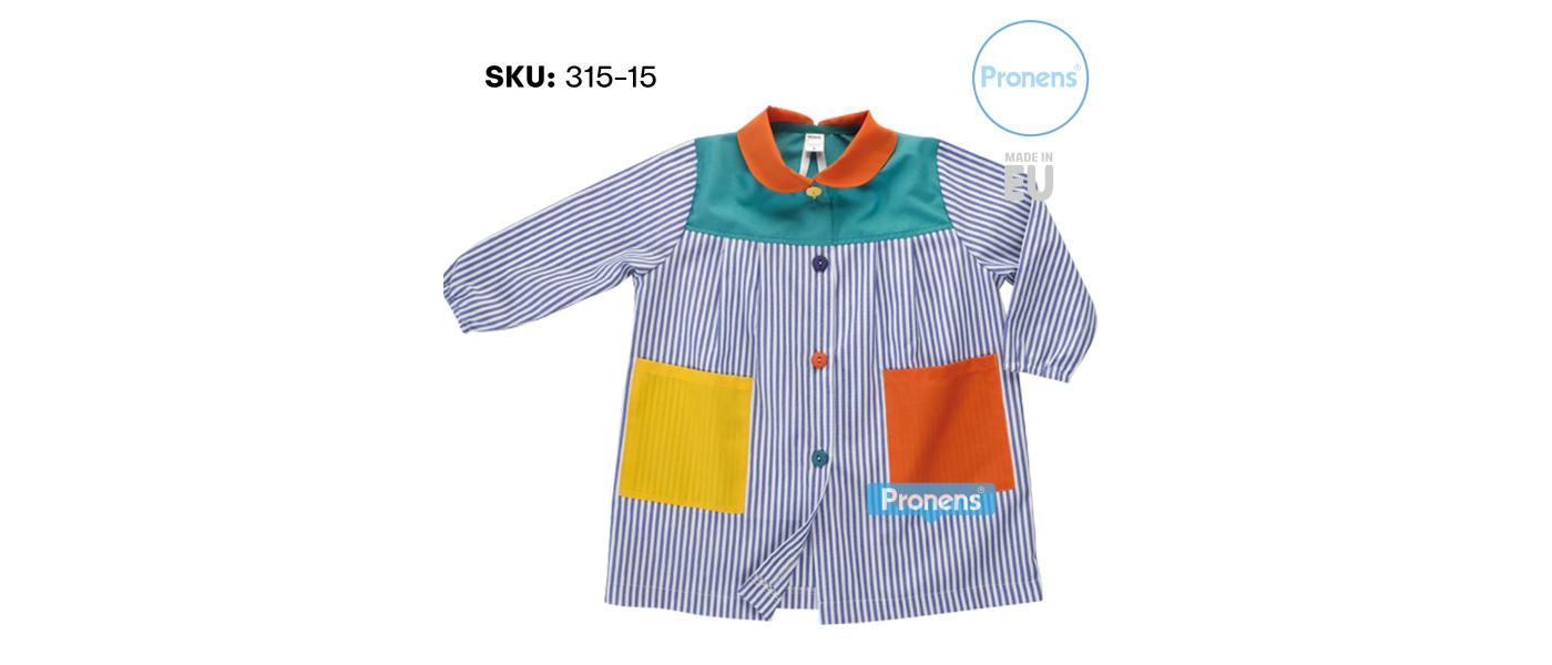 Fabricante batas babis escolares personalizadas para colegios - canesú verde sku315-15