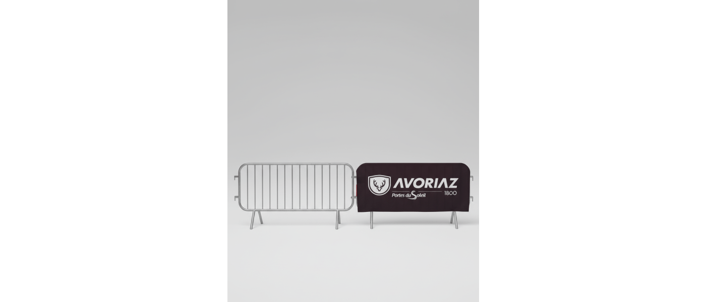 Fabricante de funda textil publicitaria para vallas de eventos y seguridad