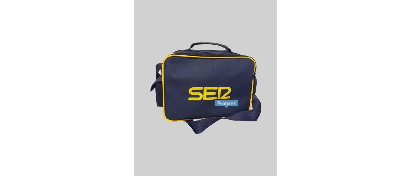 Impresión logo Bandolera para reporteros y prensa de Pronens para Cadena Ser