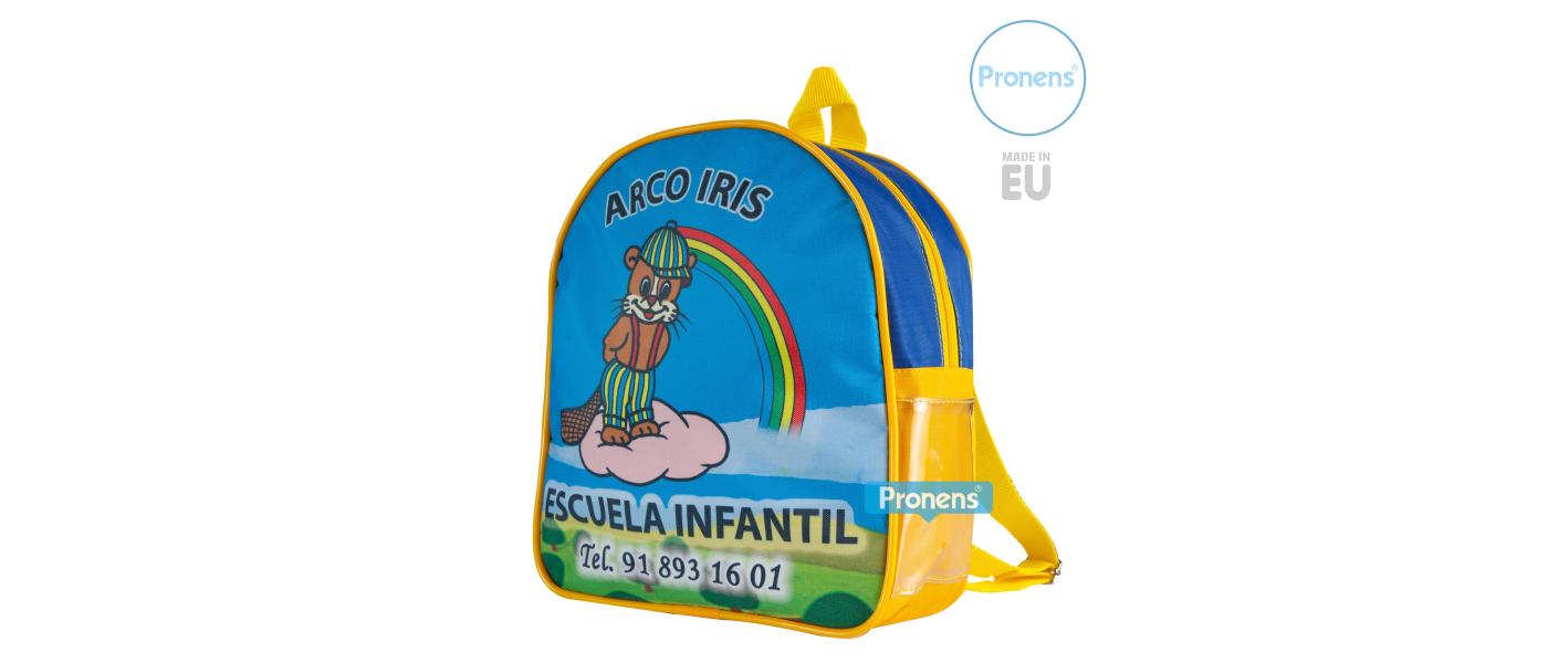Fabricante mochila escolar nylon personalizada para guarderías, escuela infantil y colegios de PRONENS - escuelas infantil arco iris