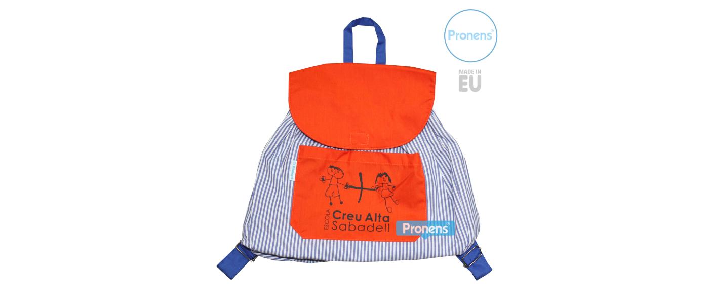 Mochila escolar infantil de tela colegio Creu Alta - Mochilas infantiles escolares Pronens