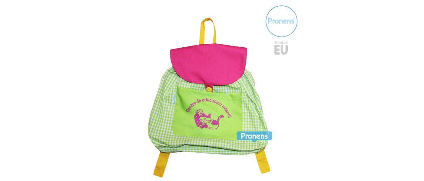 Mochila para guarderías de tela - uniformes guardería escuela infantil Pronens