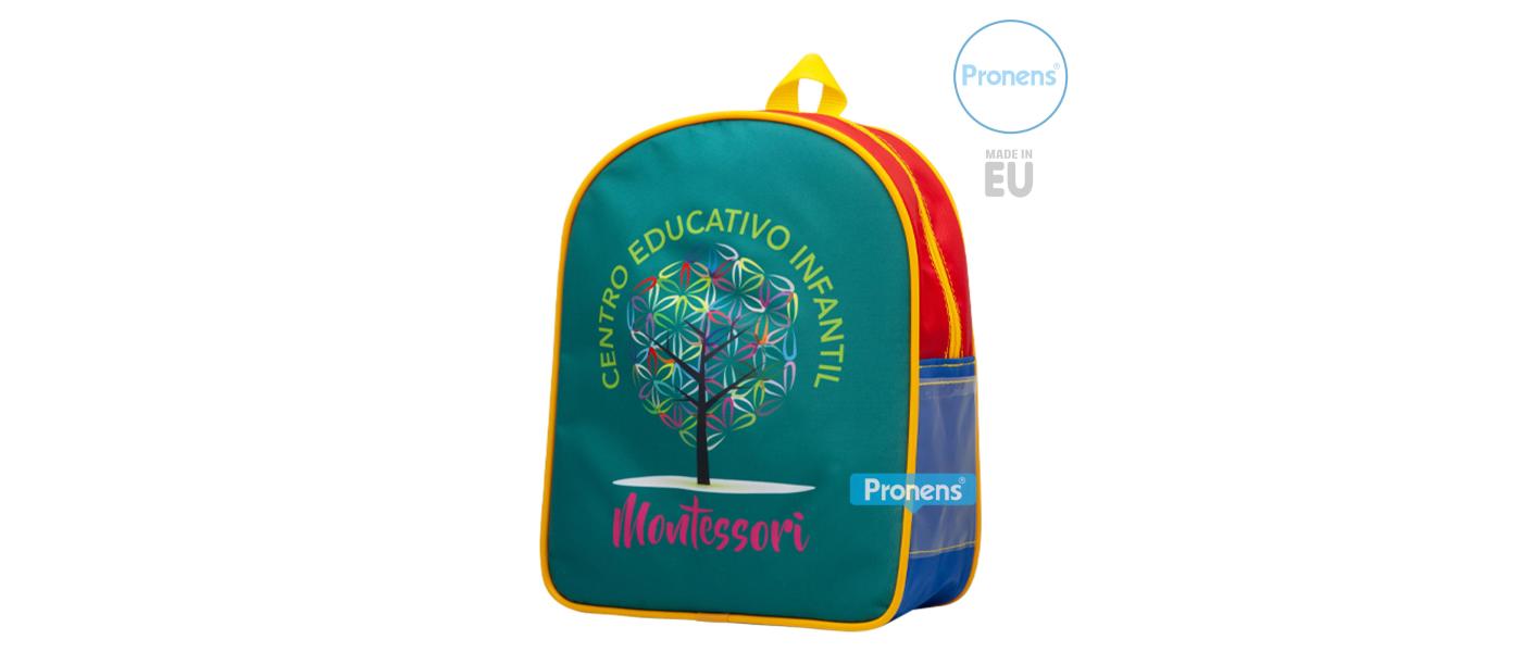 Fabricante de mochilas escolares personalizadas para colegios educación infantil PRONENS - colegio montessori