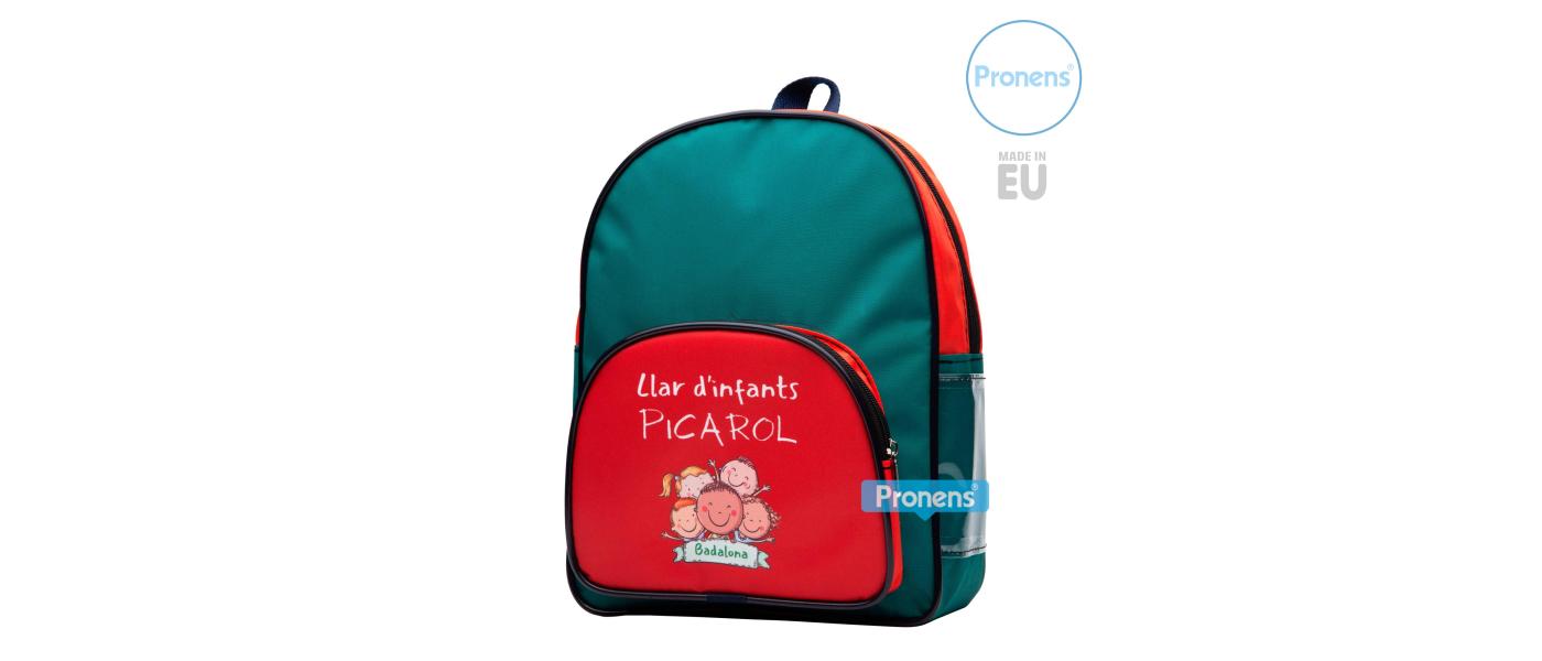 Fabricante mochila nylon con bolsillo exterior guardería Picarol