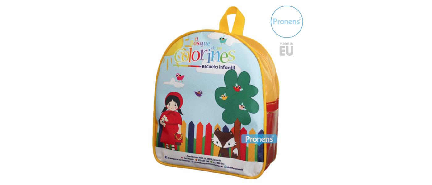 Fabricante de mochilas infantiles personalizadas para guardería escuela infantil de PRONENS