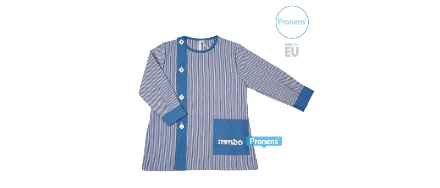 Manufacturer of personalized blue gingham nursery school smocks aprons