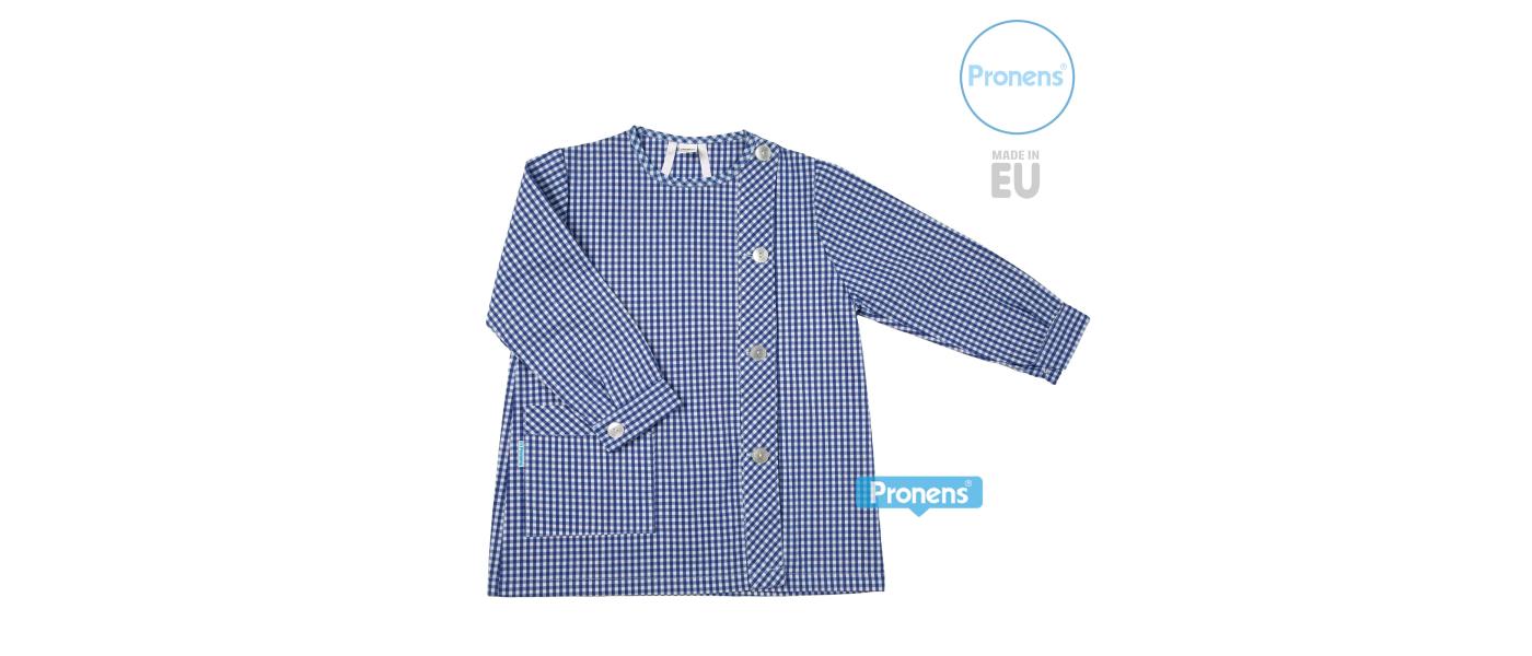 Manufacturer of personalized kindergarten smocks and aprons made of seersucker with a thousand stripes.