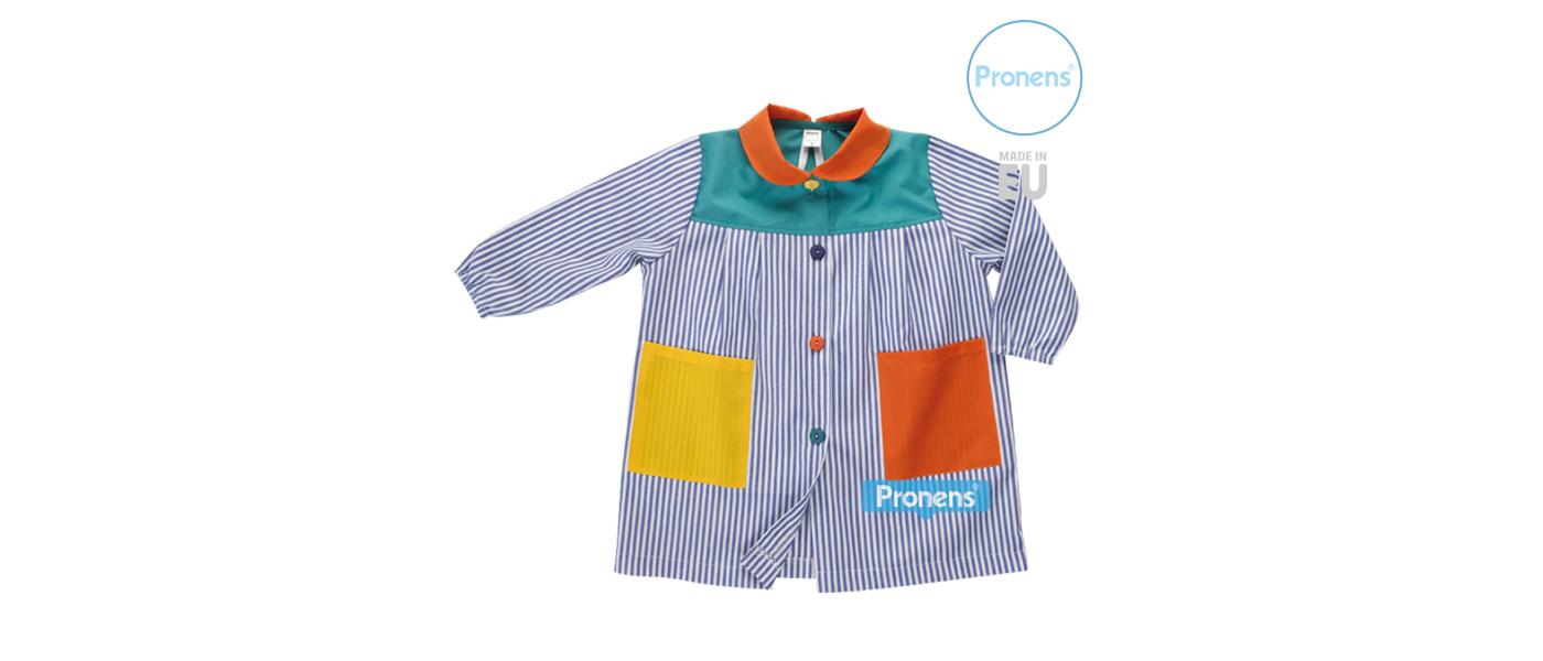 Fabricante de batas babis escolares guardería con botones y canesú de popelín 001