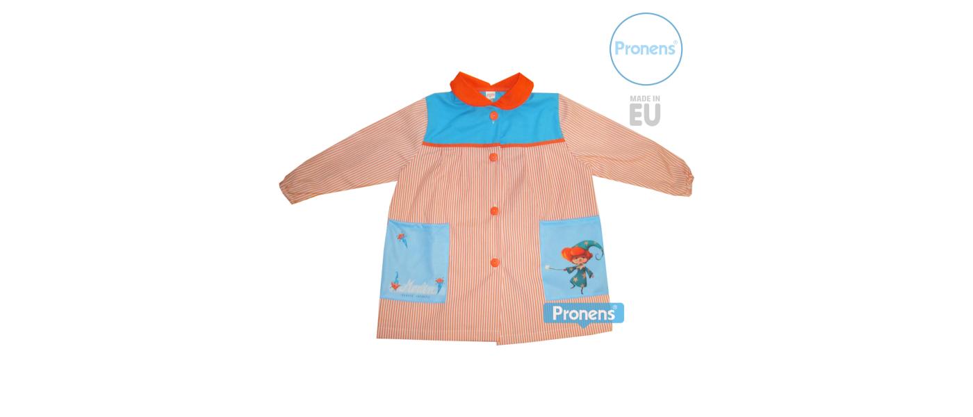 Fabricant de blouses babis scolaires crèche avec boutons et empiècement en popeline 002