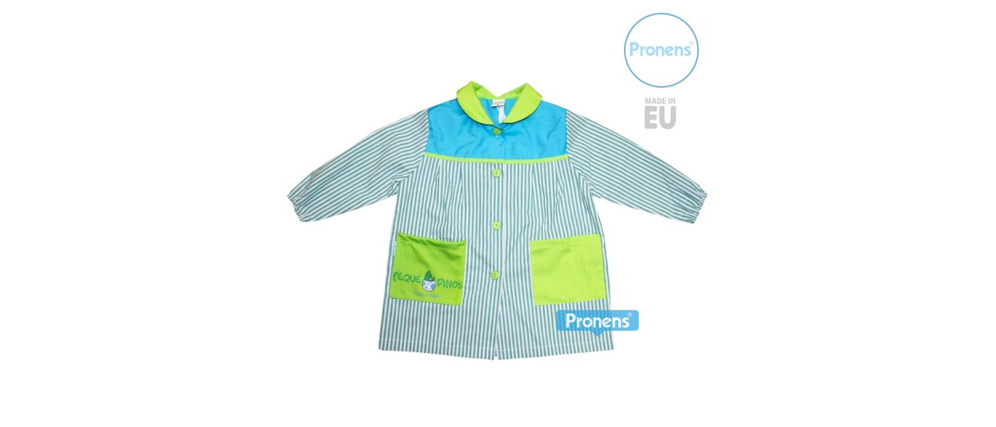 Fabricante de batas babis escolares guardería con botones y canesú de popelín 001