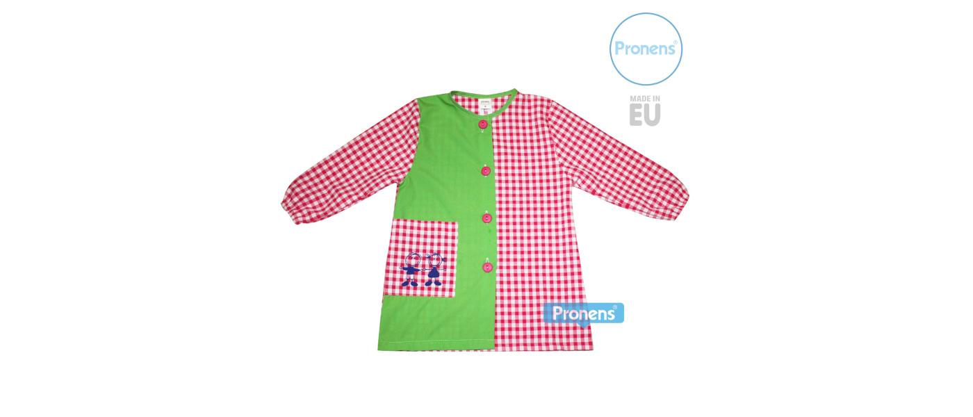 Fabricante de batas babis escolares guardería modelo botones promoción 006