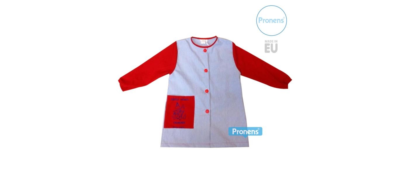 Fabricante de batas babis escolares guardería modelo botones promoción 004