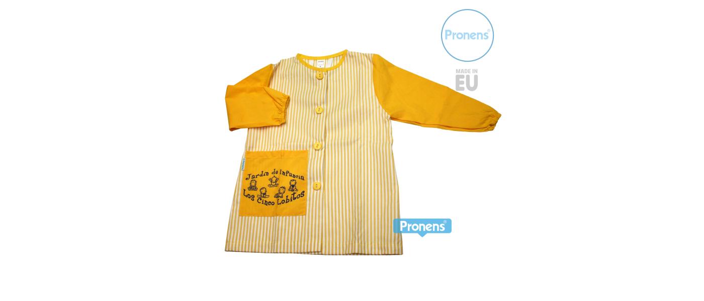 Fabricante de batas babis escolares guardería modelo botones promoción 005