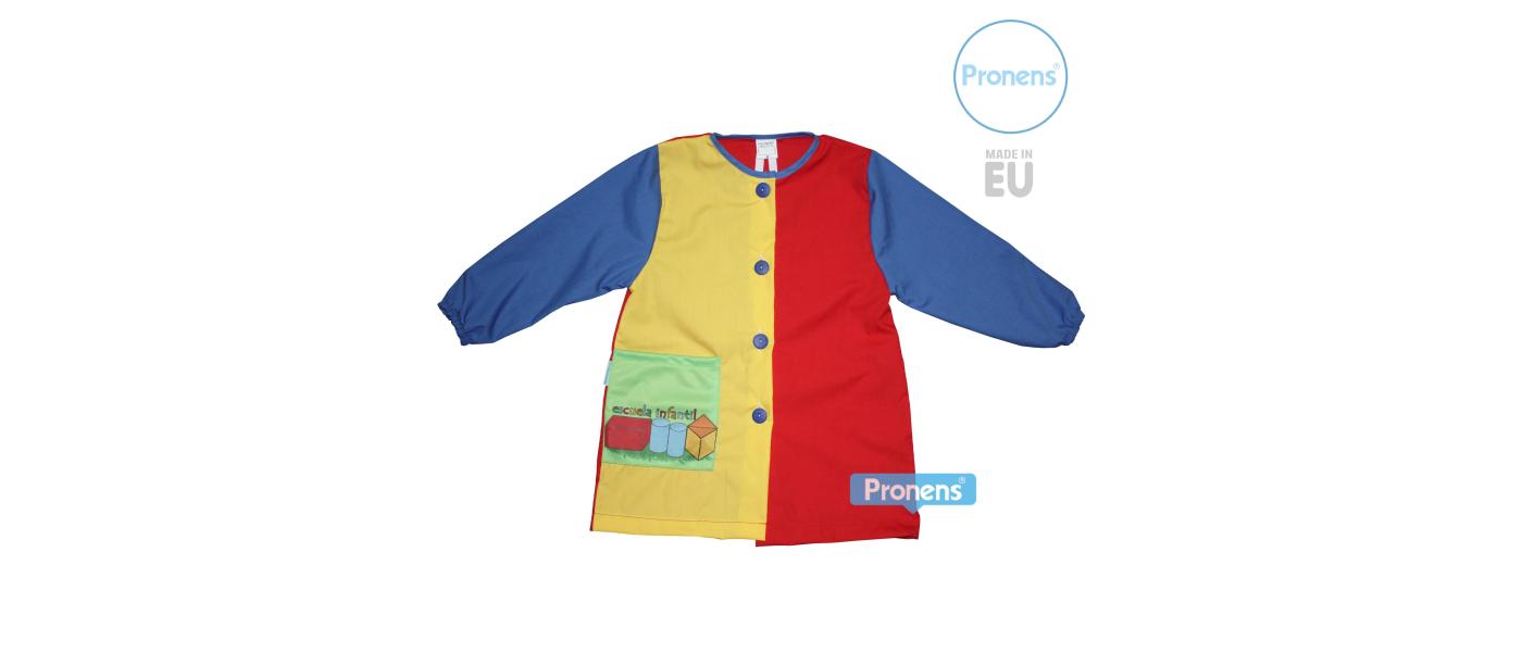 Fabricante de batas babis escolares guardería modelo botones promoción 003