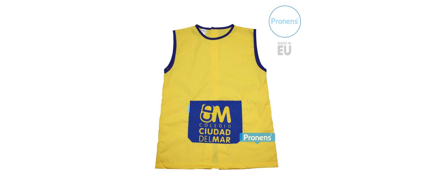Fabricant blouses tabliers scolaires garderie sans manches logo brodé