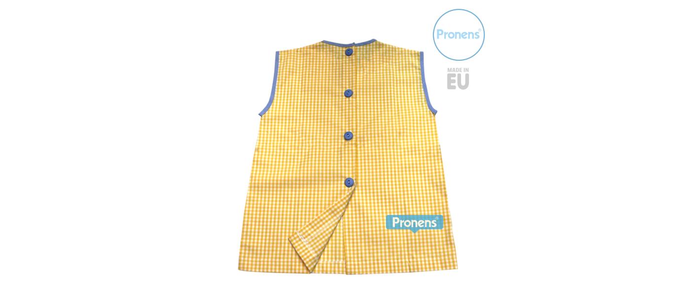 Fabricant de blouses scolaires sans manches personnalisées à Vichy carreaux rouges