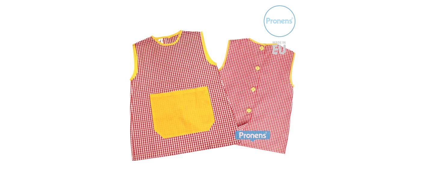 Fabricant de blouses scolaires pour crèche sans manches personnalisées vichy carreau bleu