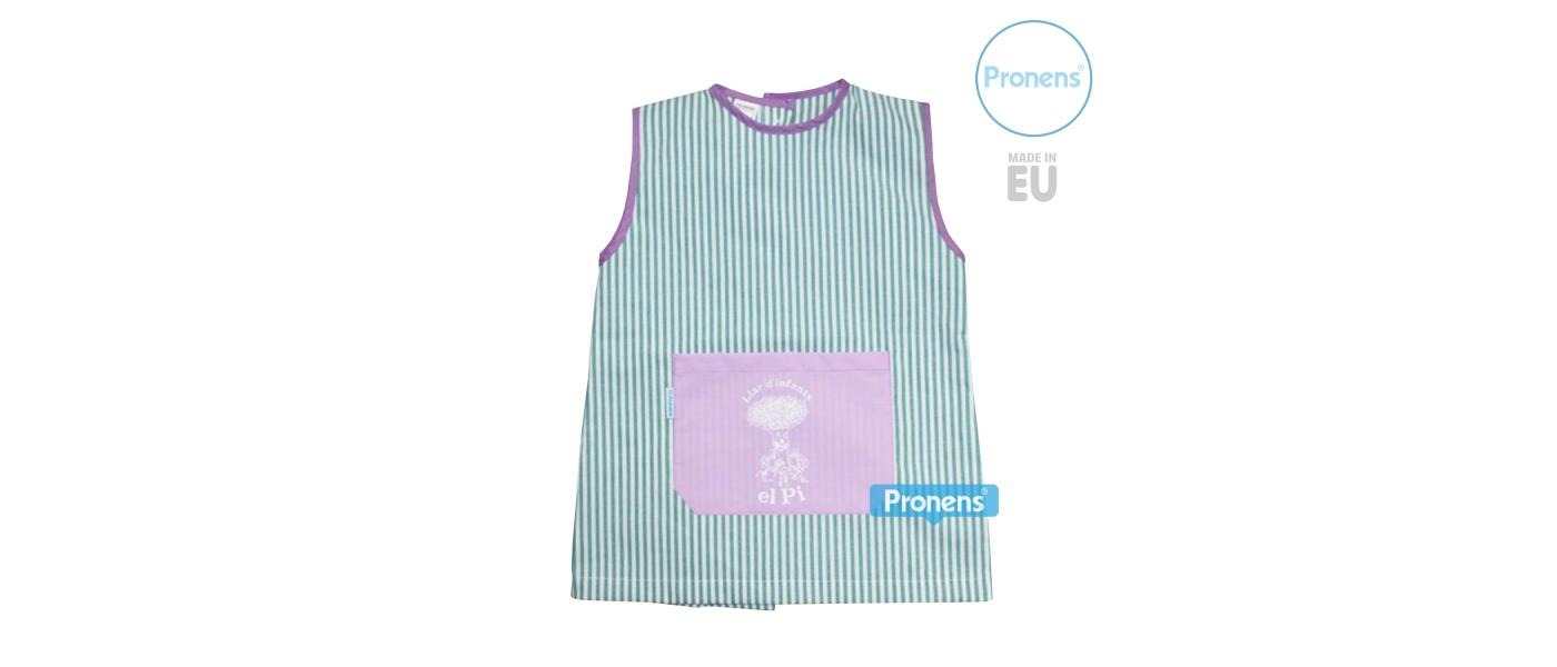 Fabricant de blouses scolaires maternelle sans manches personnalisées vichy vert