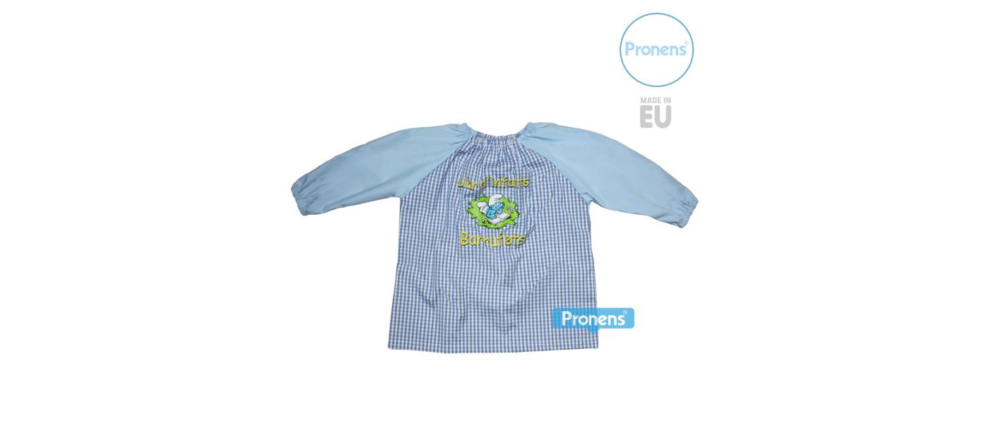 Babi escolar amb goma promoció llis fúcsia - barnús babis escolars Pronens