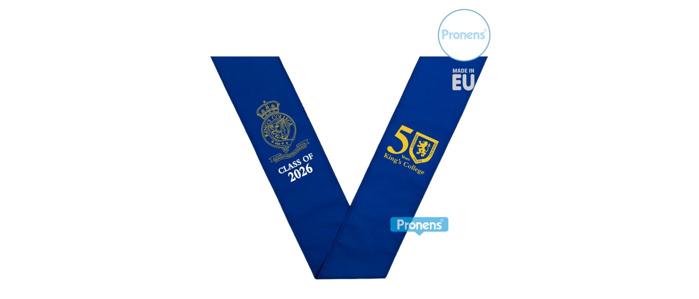 Fabricant bandes de graduació de tela amb logo serigrafiat - Banda graduació tela turquesa