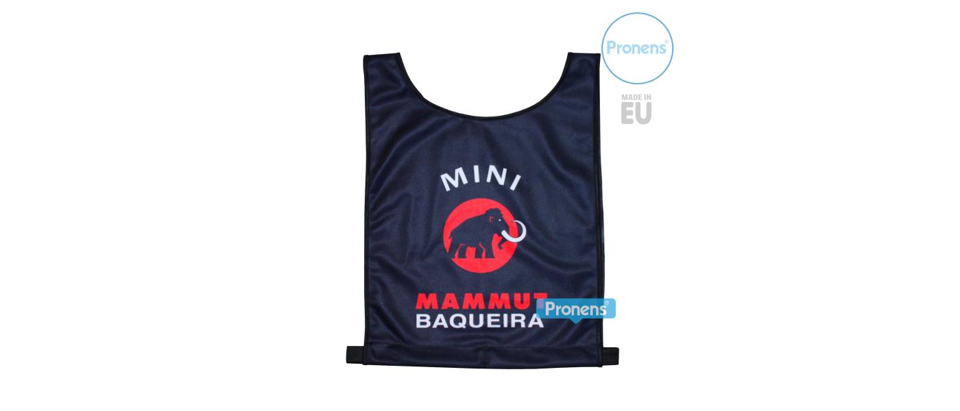 Fabricante peto dorsal esquí infantil Mammut Baqueira Beret - Chaleco peto de esquí personalizado