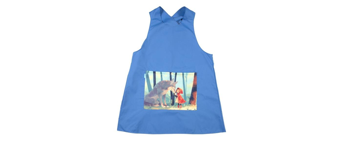 Fabricante de delantal con la espalda cruzada para maestras educadoras infantiles - color lavanda