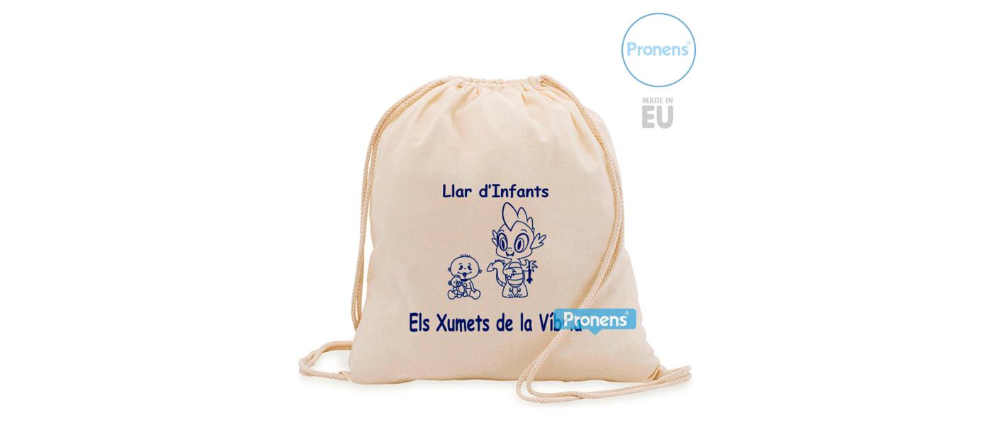 Fabricant de motxilla sac de cotó orgànic reciclat personalitzada de Pronens