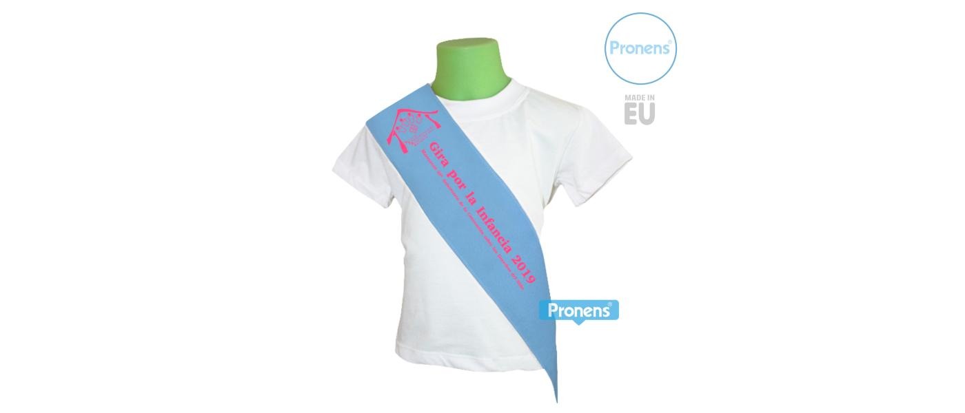 Children's light blue graduation sash - Children's graduation sashes Pronens