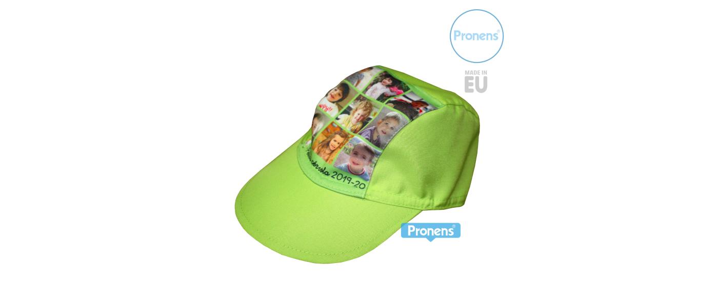 Fabricante de gorras escolares infantiles de tela personalizadas para colegios, escuelas infantiles y guarderías - Gorras escolares verde lima Pronens