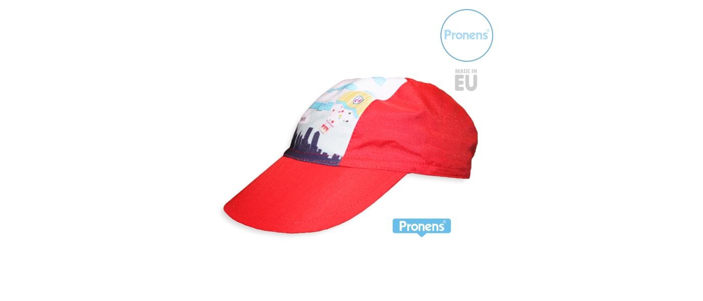 Gorra infantil escolar roja personalizada - Gorras infantiles escolares Pronens